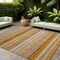 Edge Collections - 10' x 14' - Brown - Striped Washable Indoor Outdoor Area Rug - 1 Piece